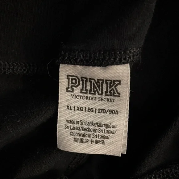 PINK Victoria's Secret Black Leggings with Gradient Text - Picture 2 of 2